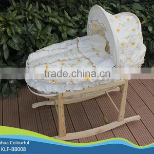 Hand Made Cradle Baby Moses Basket / Moses Basket Set /maize Basket/ Bassinet,/ Corn Basket /with Rocking Stand BB008 thumbnail-1