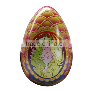 Easter Popular Decorative Large Round Egg Tin Box Egg Shape Tin Box For Candy and Gift thumbnail-1