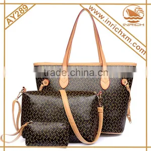 Handbag 3pcs, China Wholesale Cheap pu Handbag, Skull Handbag Wallet thumbnail-1