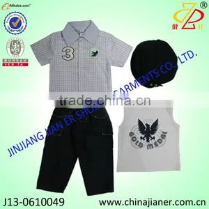 Latest Boys Fashion Jeans and Shirt 4 Pcs Set thumbnail-1