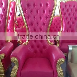 Wholesale Hotel Antique Wooden Throne High Back Chair, Luxury Royal Chair thumbnail-2