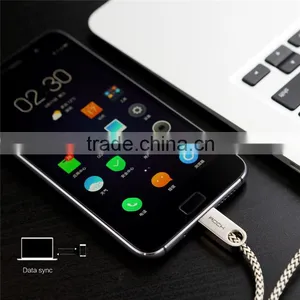 ROCK Cobblestone Type C Round Cable for Huawei Xiaomi Meizu 2.0A Type C to USB Charging Nylon Metal Cables thumbnail-5