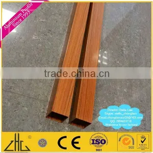 Wow!!6063T5 Wood Color Aluminium Extrusion u Profile for Glass Railing Price Manufacturer/ Wood Finish Aluminium Profile Factory thumbnail-1