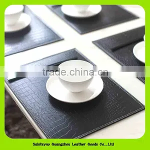 Classic 100% Reversible Leather Coaster Heat Resistant Leather Placemat 16018 thumbnail-2