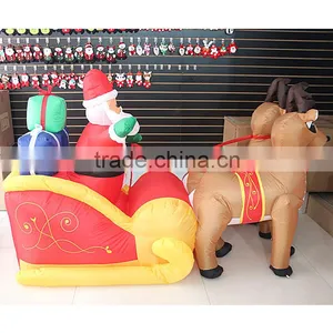 Double Deer Pull Carts Inflatable Outdoor Christmas Decorations thumbnail-2
