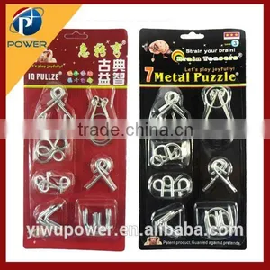 PW-DW-CC038 7 Sets IQ Test Toys Brain Teaser 3D Metal Puzzle thumbnail-1