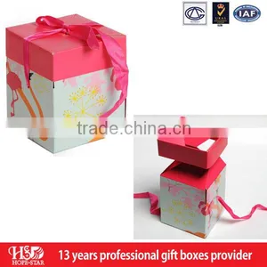 Luxury 2015 Folding Box With Ribbon Gift Packaging thumbnail-1