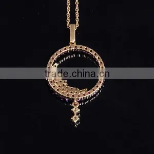 Jewellery Necklace Pendant Gold Plated Jewelry Sets Crystals /Earrings And Necklace thumbnail-3