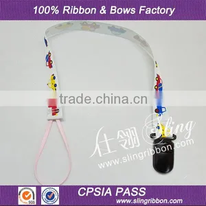Wholesale Printed Ribbon Pacifier Holder Clip Designer Pacifier Clips thumbnail-1