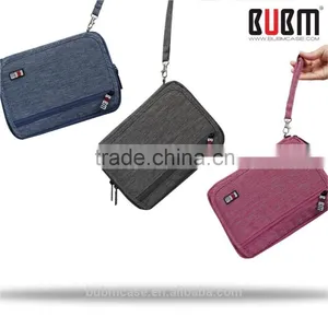 BUBM Blue Portable Nylon Women Three Folding Zipper Handbag thumbnail-2