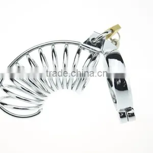 Padlock Hand-polished Sex Toys For Men Stainless Steel Lockable Penis Cage thumbnail-5