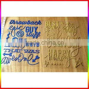 Writting Words Gold and Blue Glitter Powder Sticker thumbnail-1