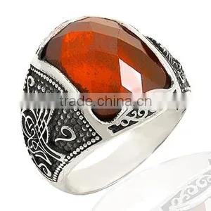 925K Sterling Silver Ottoman Tugra Men Ring thumbnail-1