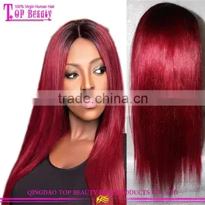 High Quality Full Hand Made Virgin European Hair Ombre Wig 1B/Burg Ombre Full Lace Wig thumbnail-1