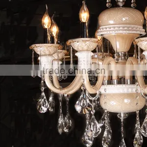 Modern Brown Candle Chandelier Lamp With 8 Light thumbnail-2