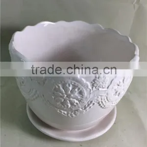 Ceramic Flower Pot With Moden Water Indicator Desktop and Office Pot thumbnail-1