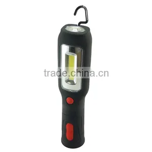 3W COB+3W LED Plastic Rechargeable Working Light Car Charger Flashlight Lamp thumbnail-1