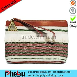 OEM Stripe Design Canvas Makeup Bag Cosmetic Bag(CAS15-051) thumbnail-1