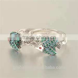 Bulk Wholesale Italian Sea Fish Design Europen Value 925 Silver Ring thumbnail-3