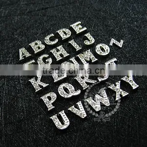 7mm Silver Plated Alloy Rhinestone 26 Letters DIY Pendant Charm Supplies 1820288 thumbnail-2