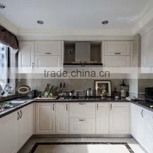 Morden MDF With High Glossy White Kitchen Cabinet for Home or Hotel Furniture Manufacturing thumbnail-3