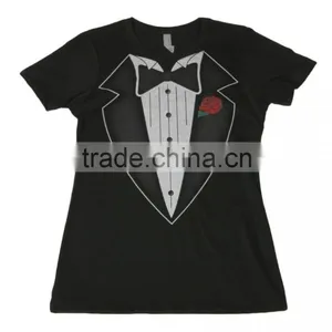 Womens Rose Tuxedo T-shirt thumbnail-1