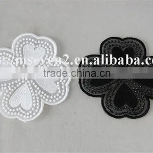 2016 Newest Design Black and White Embroidery Neck Lace Neck Patch Flower Pot Stands Designs thumbnail-2