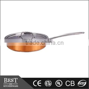 Copper Omelet Frypan With Stainless Steel Lid Frypan Copper Print Stainless Cover Frypan thumbnail-1