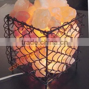 UNIQUE WROUGHT IRON SALT LAMPS WITH SALT CHUNKS thumbnail-2