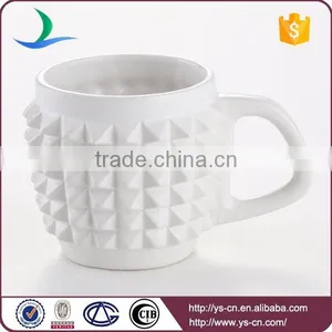 Wholesale Unique Embossed Ceramic Mug White thumbnail-1