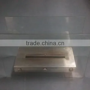 Large Stainless Steel Bio Ethanol Fireplace With Crushed Glass thumbnail-1
