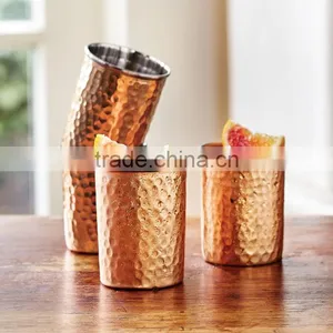 TUMBLER , Copper Tumblers, Handmade Copper Tumbler Hammered FDA Approved thumbnail-2