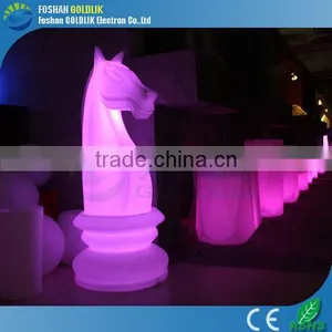 Wireless Remote Control Big Show Plasic Large Decorative RGB Color Horse Illuminated Chess Set thumbnail-1