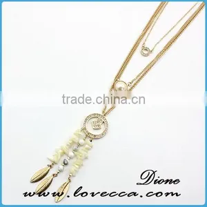 Wholesale Fashion Colorful Gemstone Artificial Gem Stone Chain Necklace thumbnail-2