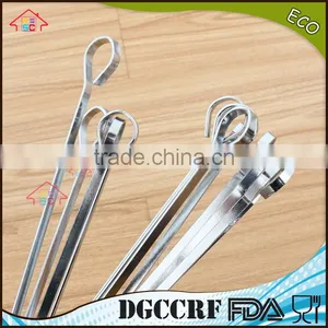 NBRSC BBQ Barbecue Skewers Needle Utensil Fork Stainless Steel Kebab Kabob Skewers, 39cm Ring-Tip Handle thumbnail-5