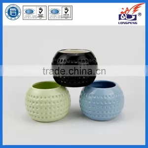 Eco-Friendly Knitted Decorative Ball Ceramic Candle Holders thumbnail-1