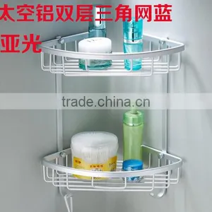 Factory Direct Space Aluminum Metal Ware Pendant Double Triangle Basket Hook Bathroom Metal Storage Rack thumbnail-1