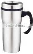 450ml Stainless Steel Inner Plastic Outer Steel Vacuum Cup/auto Mug/Travel Mugs/coffee Cup With Handle and Lid thumbnail-6