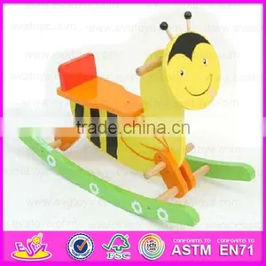 2015 Nursery School Toy Kids Rocking Animal Toy,Indoor Game Wooden Ride On Toy,Lovely Pig Design Wooden Rocking Horse WJY-8009 thumbnail-6