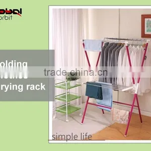 Home Furniture Durable Foldable Clothes Drying Rack With Towel Hanger Rail thumbnail-1