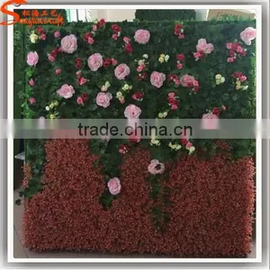 Latest Design Hotel Lobby Roses Flowers Vertical Green Plant Wall Artificial Flowers Wall thumbnail-6