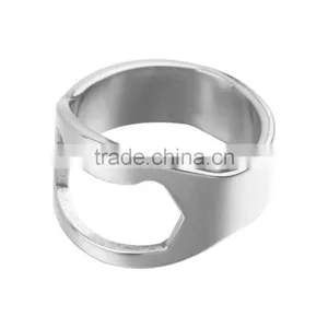2PCs Stainless Steel Finger Ring Ring-Shape Beer Bottle Opener for Beer Bar Tool thumbnail-6
