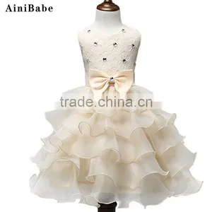 Party Girls Dress for Wedding Holiday Children Clothes Kid Baby Dresses for Girls Lace Tulle Diamond Design Prom Dress for Child thumbnail-1