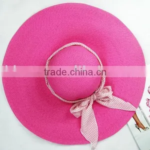 Ladies' Straw Hat With Ribbon thumbnail-1