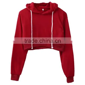Womens Plain Crop Top Hoodies Hooded Pull Over Full Length Sleeve Sweatshirt Xxxl Hoodie Multi Color thumbnail-1