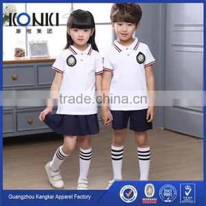 Kindergarten School Uniforms Stripe Collar and Cuff Childen Polo Shirt thumbnail-1