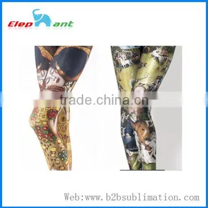 Wholesale Leggings/ Factory Manufacture Cut Print Laggins thumbnail-1