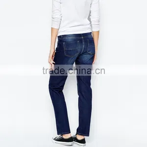 Women Ripped Fashion Blue Loose Style Maternity Jeans thumbnail-3