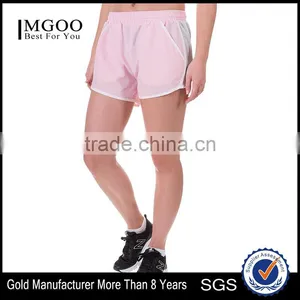 MGOO Hot Sale 100% Polyester Women Crossfit Shorts Transparent White Binding Dri Fit Shorts thumbnail-1