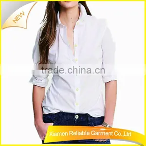 White Fashion Center Front Button Shirt for Women thumbnail-1